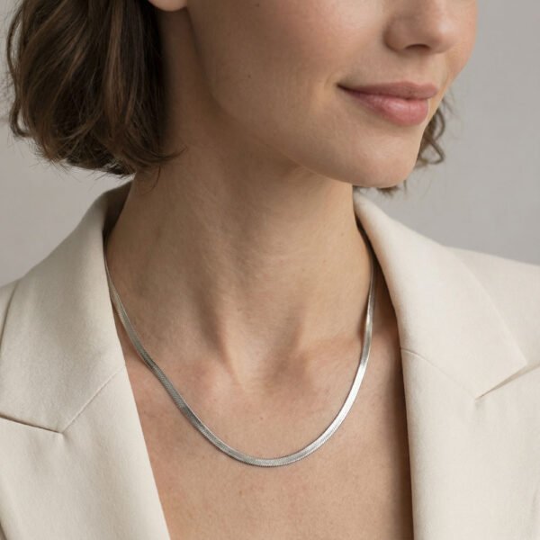 Alternative view of Αλυσίδα Ασημένια Sleek Snake Chain S