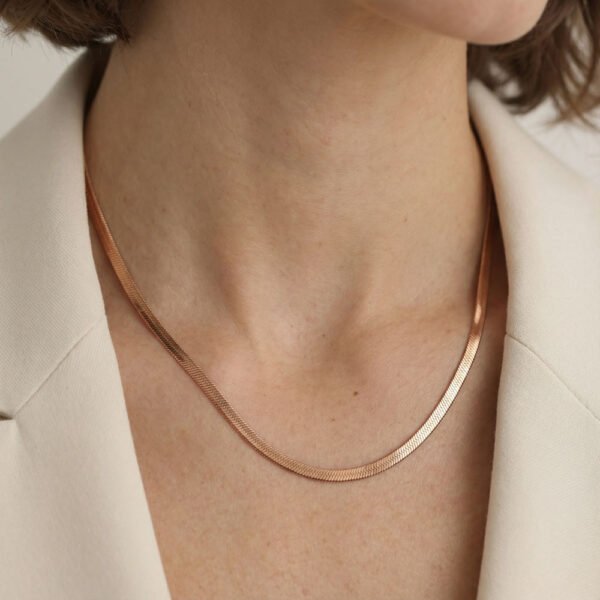 Coshe.gr -%wc_product_cat% Alternative view of Αλυσίδα Ροζ Χρυσό Sleek Snake Chain