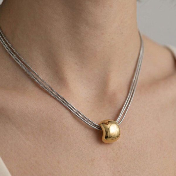 Alternative view of Κολιέ Χρυσό-Ασημένιο Paxon