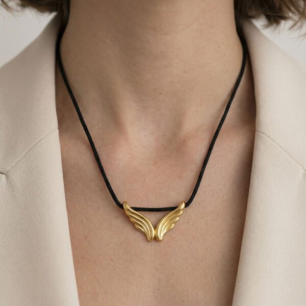 Alternative view of Κολιέ Χρυσό Feathered Elegance Choker