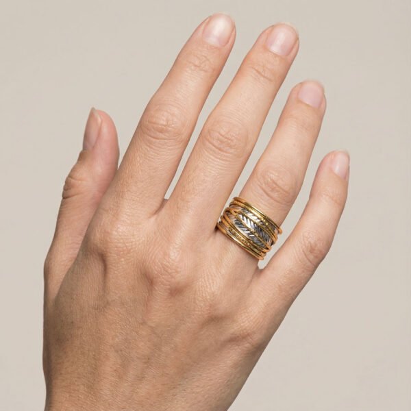 Alternative view of Δαχτυλίδι Ασημένιο-Χρυσό Alura