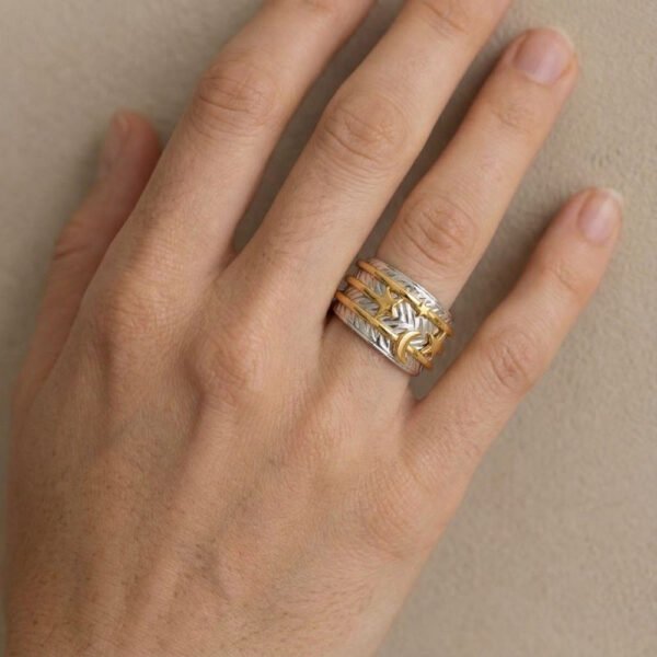 Alternative view of Δαχτυλίδι Ασημένιο-Χρυσό Astral Harmony