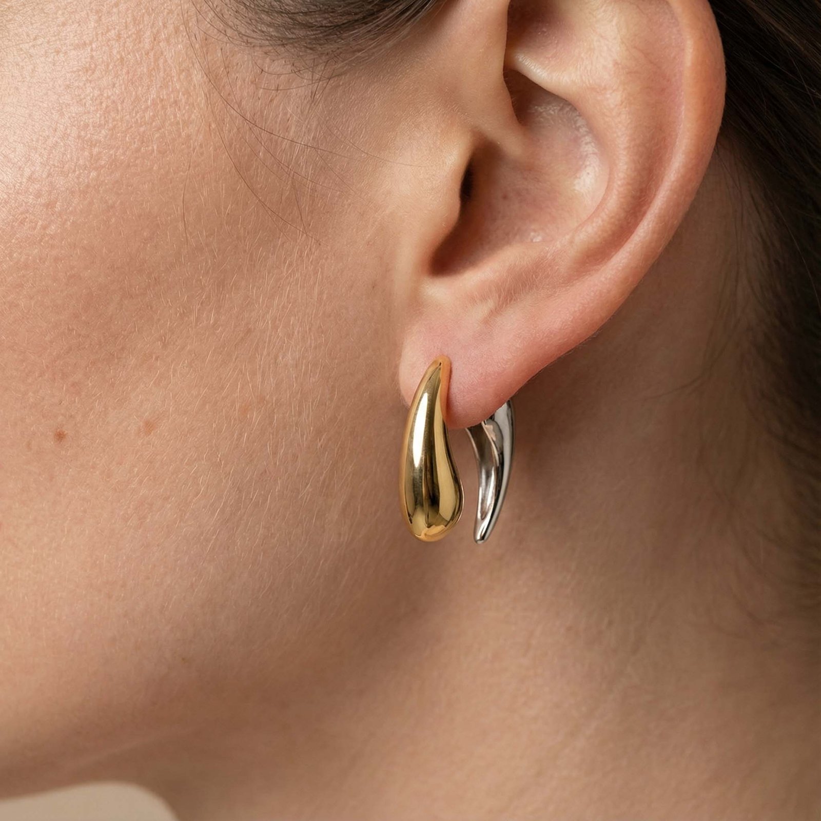 Coshe.gr -%wc_product_cat% Σκουλαρίκια Χρυσά-ασημένια Borage - Image 2